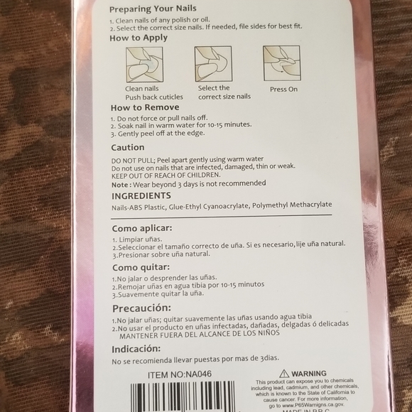 Blue Design Nails with Rhinstone Zebra Design New - Picture 4 of 5